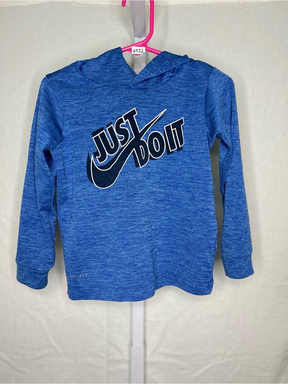 Nike Boys 2T Dri-FIT "Just Do It" Blue Space-Dye Hoodie